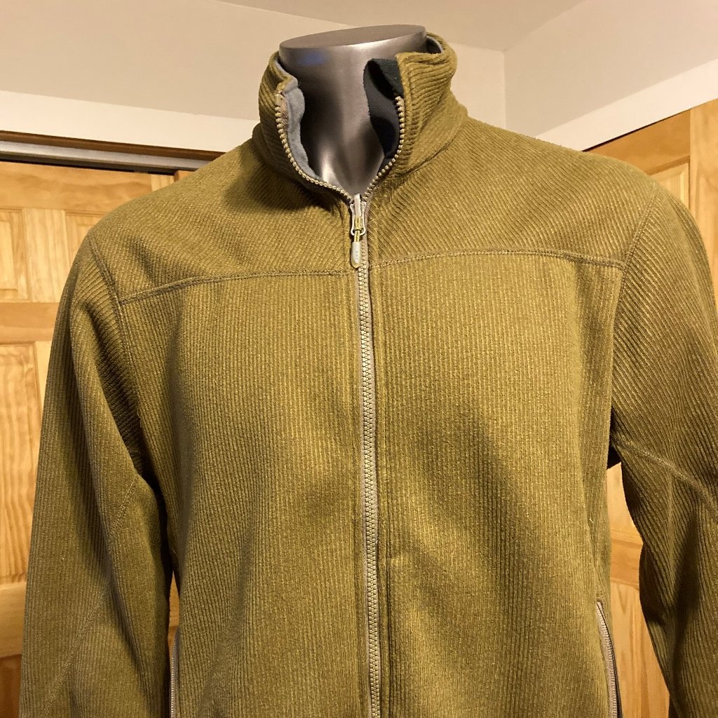 Rei Fleece Green Polartec Full-Zip Zippered Pockets Cinch Waist Mens Large L